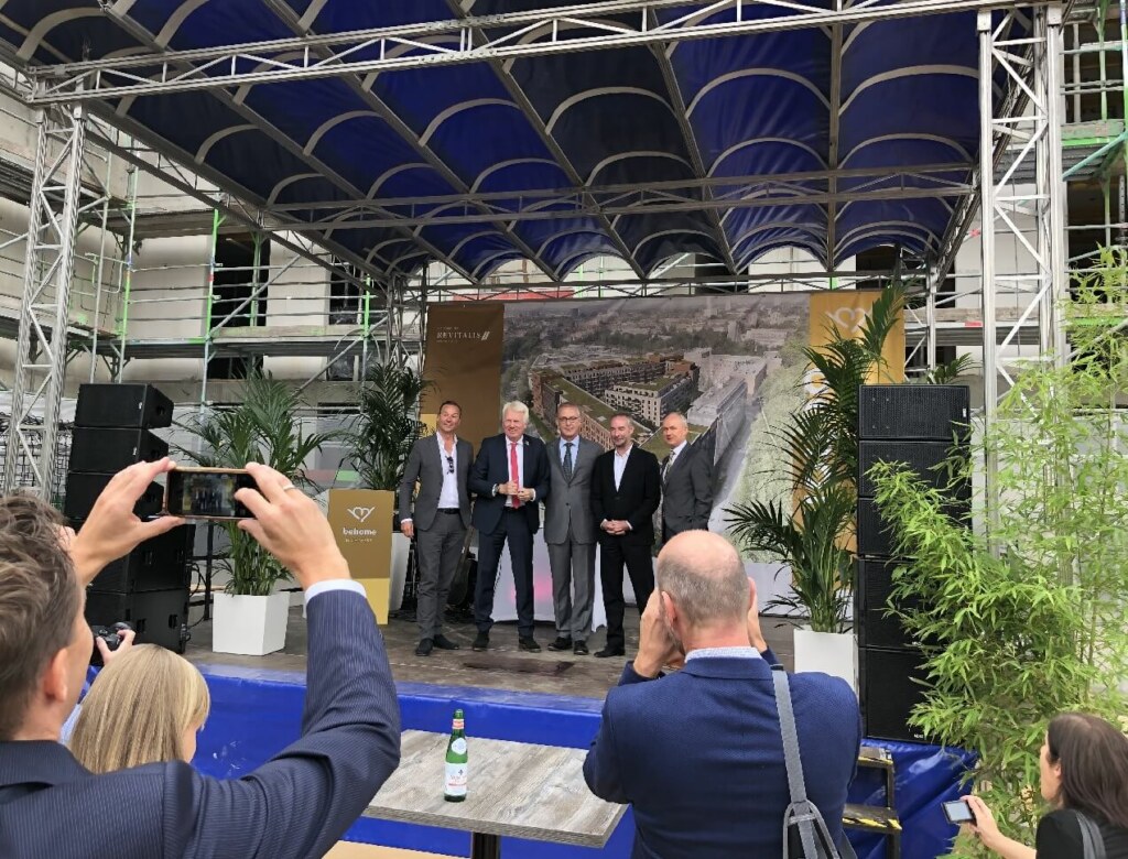 Richtfest beim Berswordt-Carrée in Dortmund: Lütkenhaus liefert Doppelwände für das größte Wohnungsbauprojekt der Stadt