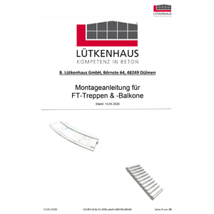 PDF-Download Montageanleitung FT-Treppen & -Balkone - Lütkenhaus Betonfertigteile