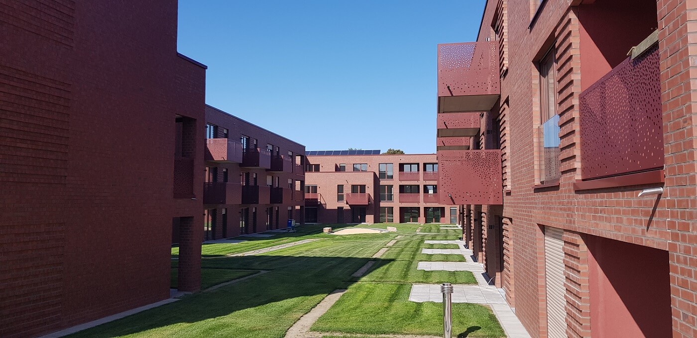 Wohnquartier am Haselbach in Dülmen – 187 moderne Wohneinheiten auf dem Gelände der ehemaligen Mühle Jäckering, realisiert mit Betonfertigteilen von Lütkenhaus